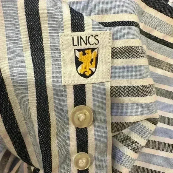 Lincs Blue Striped Long Sleeve Button Down Size XXL - Picture 3 of 4